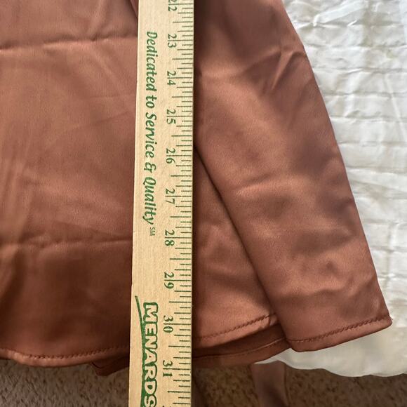 Urban Outfitters Womens Phoebe Corset Dress Size M Satin Metallic Party Copper - Picture 10 of 11